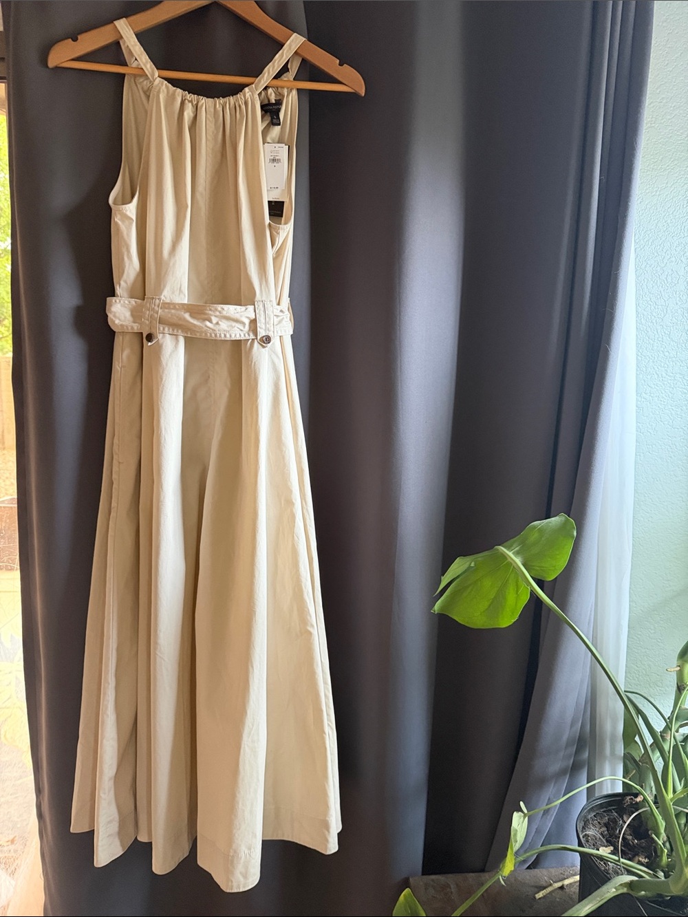 Banana Republic Beige Sleeveless Belted Maxi Dress - Picture 1 of 3
